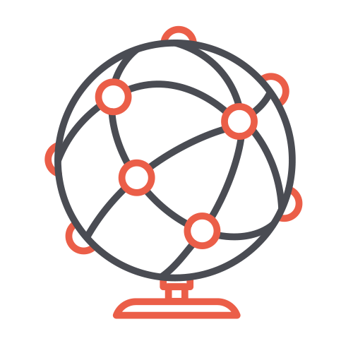 Icône Réseau globe terrestre